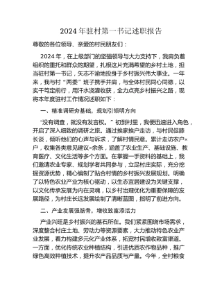 2024年驻村第一书记述职报告 (2)