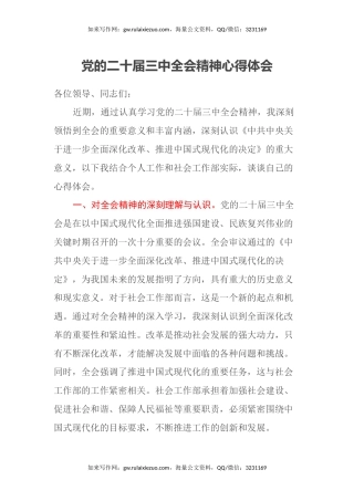 党的二十届三中全会精神心得体会 (4)