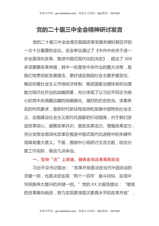 党的二十届三中全会精神研讨发言 (2)
