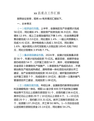 xx县重点工作汇报 (2)