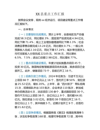 XX县重点工作汇报 (4)