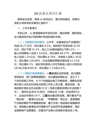 XX县重点项目汇报
