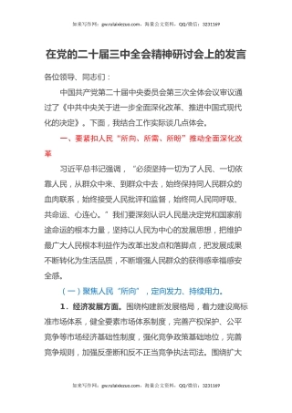 在党的二十届三中全会精神研讨会上的发言 (2)