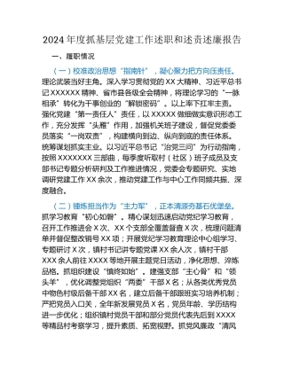 XX镇2024年度抓基层党建工作述职和述责述廉报告 (4)