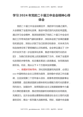 学习2024年党的二十届三中全会精神心得体会 (2)