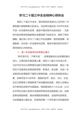 学习二十届三中全会精神心得体会 (3)