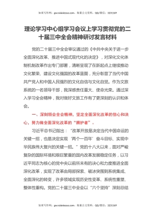 理论学习中心组学习会议上学习贯彻党的二十届三中全会精神研讨发言材料 (6)