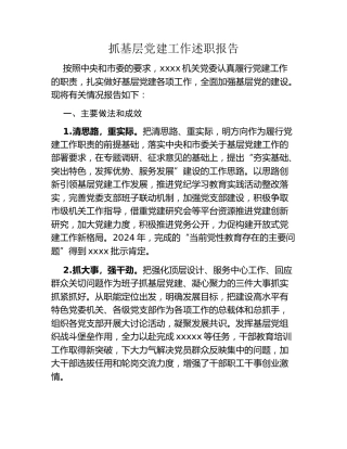 党建工作述职报告 (2)