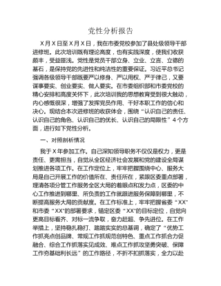 党性分析报告