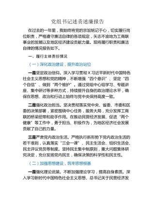 党组书记述责述廉报告