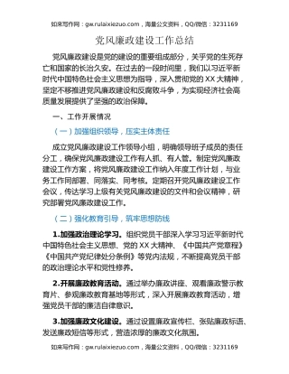 党风廉政建设工作总结（2）