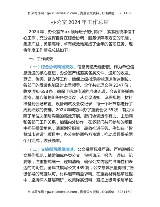 办公室2024年工作总结