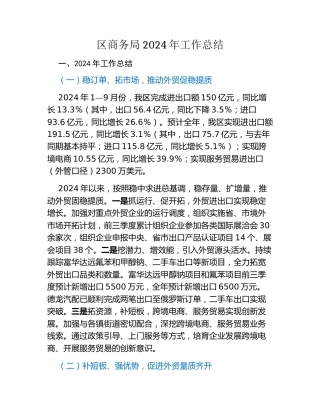 区商务局2024年工作总结