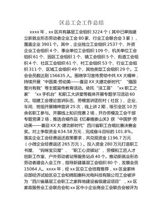 区总工会工作总结