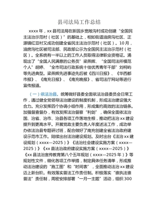 县司法局工作总结