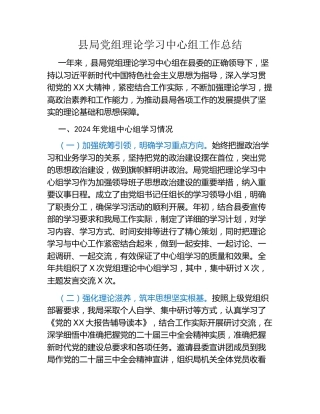 县局党组理论学习中心组工作总结