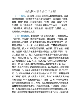 县残疾人联合会工作总结