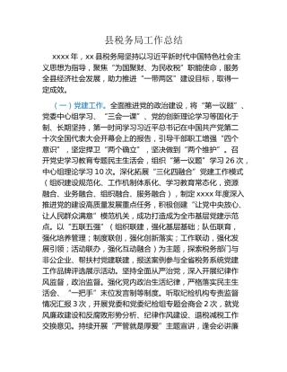 县税务局工作总结