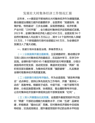 发展壮大村集体经济工作情况汇报（2）