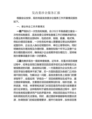 发改委涉企服务汇报