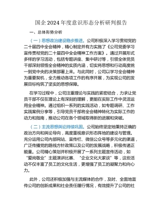 国企2024年度意识形态分析研判报告