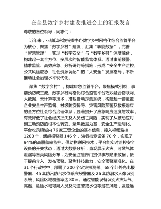 在全县数字乡村建设推进会上的汇报发言