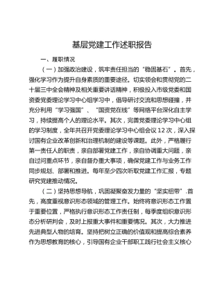 基层党建工作述职报告（2）