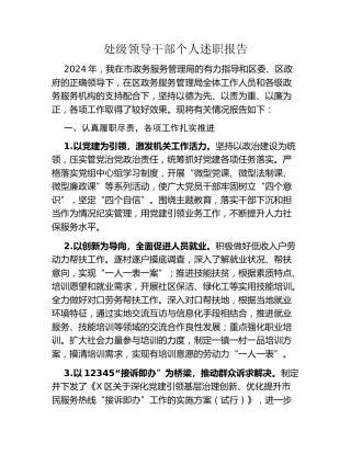 处级领导干部个人述职报告