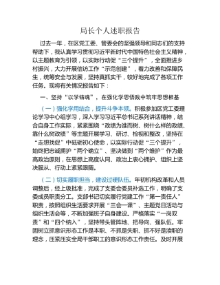 局长个人述职报告