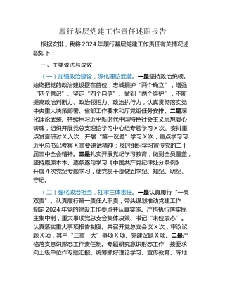 履行基层党建工作责任述职报告