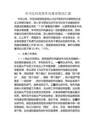 市司法局党组作风建设情况汇报