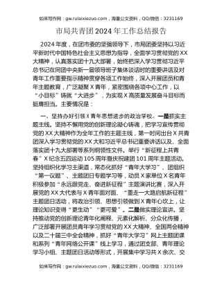 市局共青团2024年工作总结报告