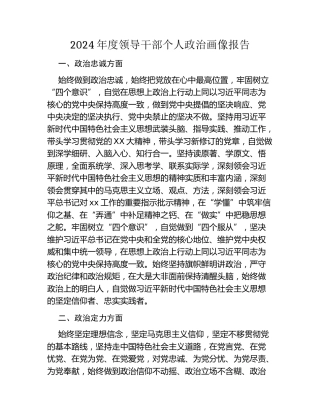 年度领导干部个人政治画像报告