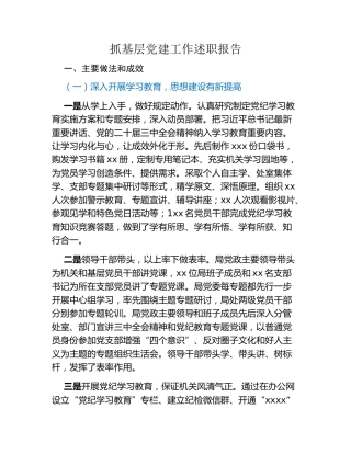 抓基层党建工作述职报告 (2)