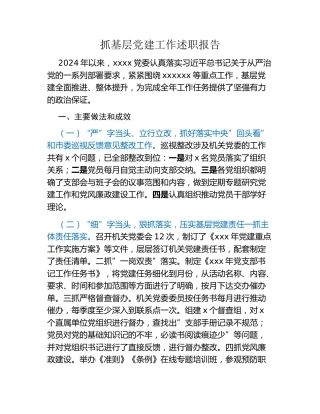 抓基层党建工作述职报告 (3)