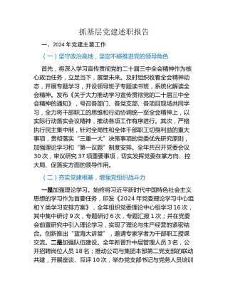 抓基层党建述职报告