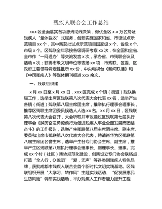 残疾人联合会工作总结