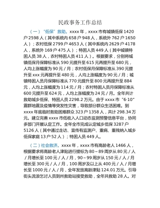 民政事务工作总结