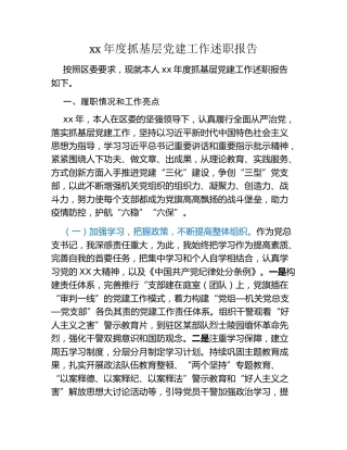 法院院长xx年度抓基层党建工作述职报告