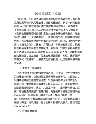 纪检监察工作总结 (2)