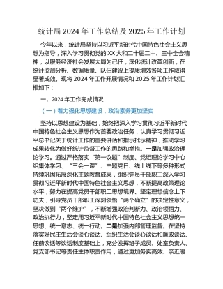统计局2024年工作总结及2025年工作计划（2）