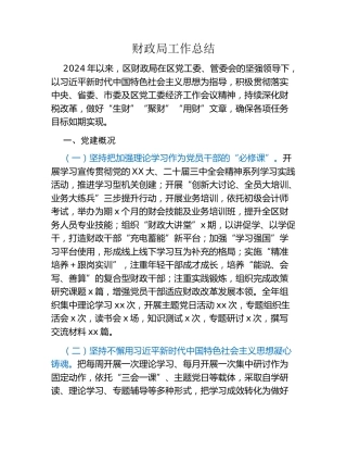 财政局工作总结