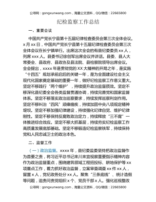 纪检监察工作总结 (3)