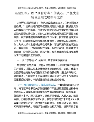 经验汇报：以“刮骨疗毒”的决心，严抓史志领域违规吃喝整治工作