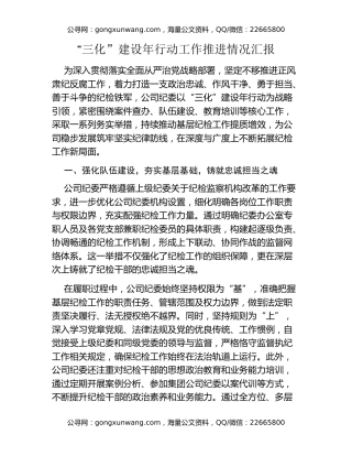 “三化”建设年行动工作推进情况汇报