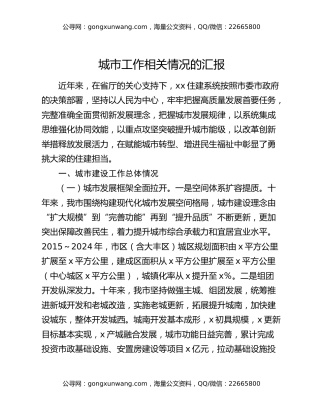 城市工作汇报
