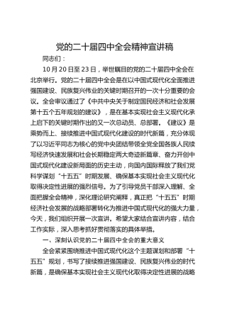 党的二十届四中全会精神党课宣讲稿