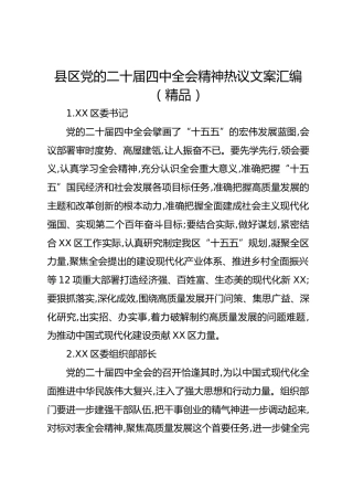 县区党的二十届四中全会精神热议文案汇编