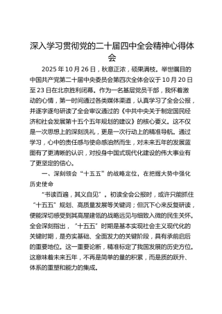 深入学习贯彻党的二十届四中全会精神心得体会