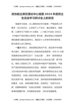 政协副主席在理论中心组暨2024年度民主生活会学习研讨会上的发言 (3)